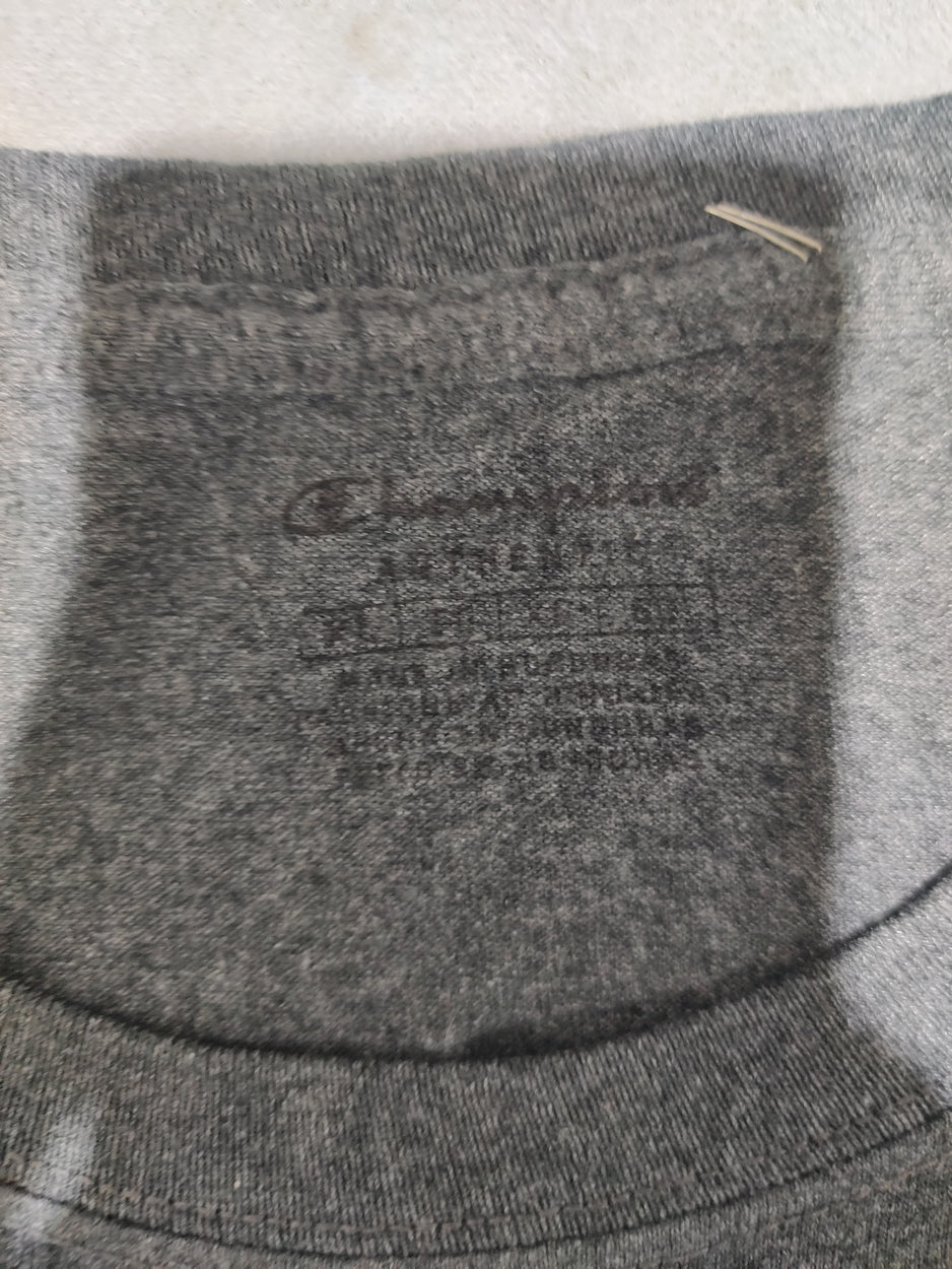Champion Men Cotton Gray  T Shirt