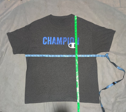 Champion Men Cotton Gray  T Shirt