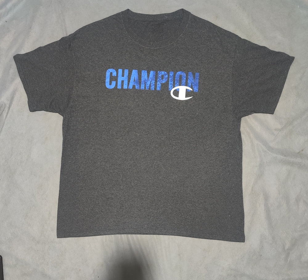 Champion Men Cotton Gray  T Shirt