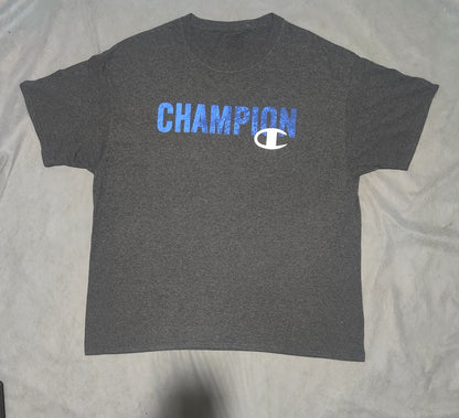 Champion Men Cotton Gray  T Shirt