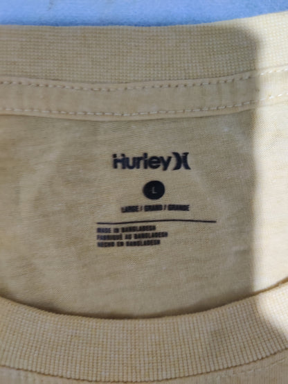 Hurley Men Cotton Yellow T Shirt