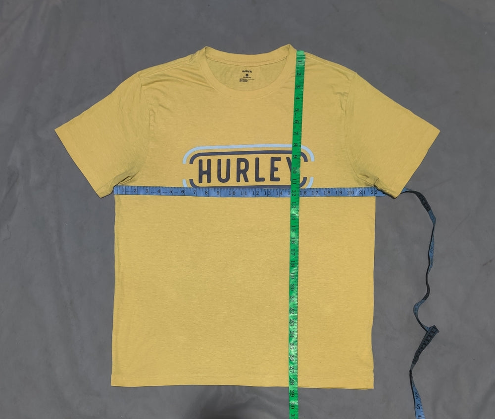 Hurley Men Cotton Yellow T Shirt
