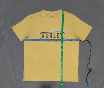 Hurley Men Cotton Yellow T Shirt