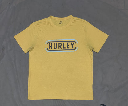 Hurley Men Cotton Yellow T Shirt