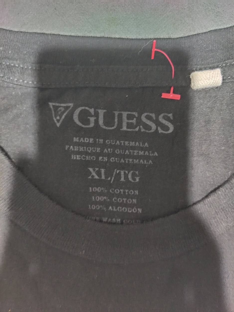 Guess Men Cotton Black T Shirt