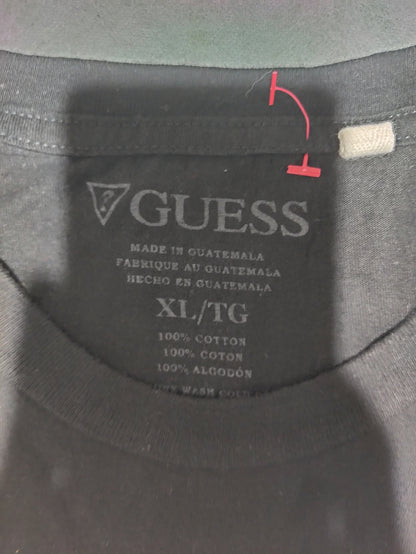Guess Men Cotton Black T Shirt
