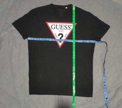 Guess Men Cotton Black T Shirt