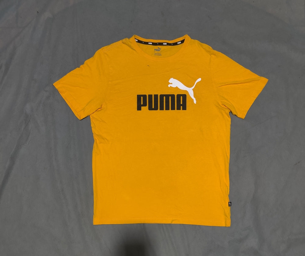 Puma Men Cotton Yellow T Shirt