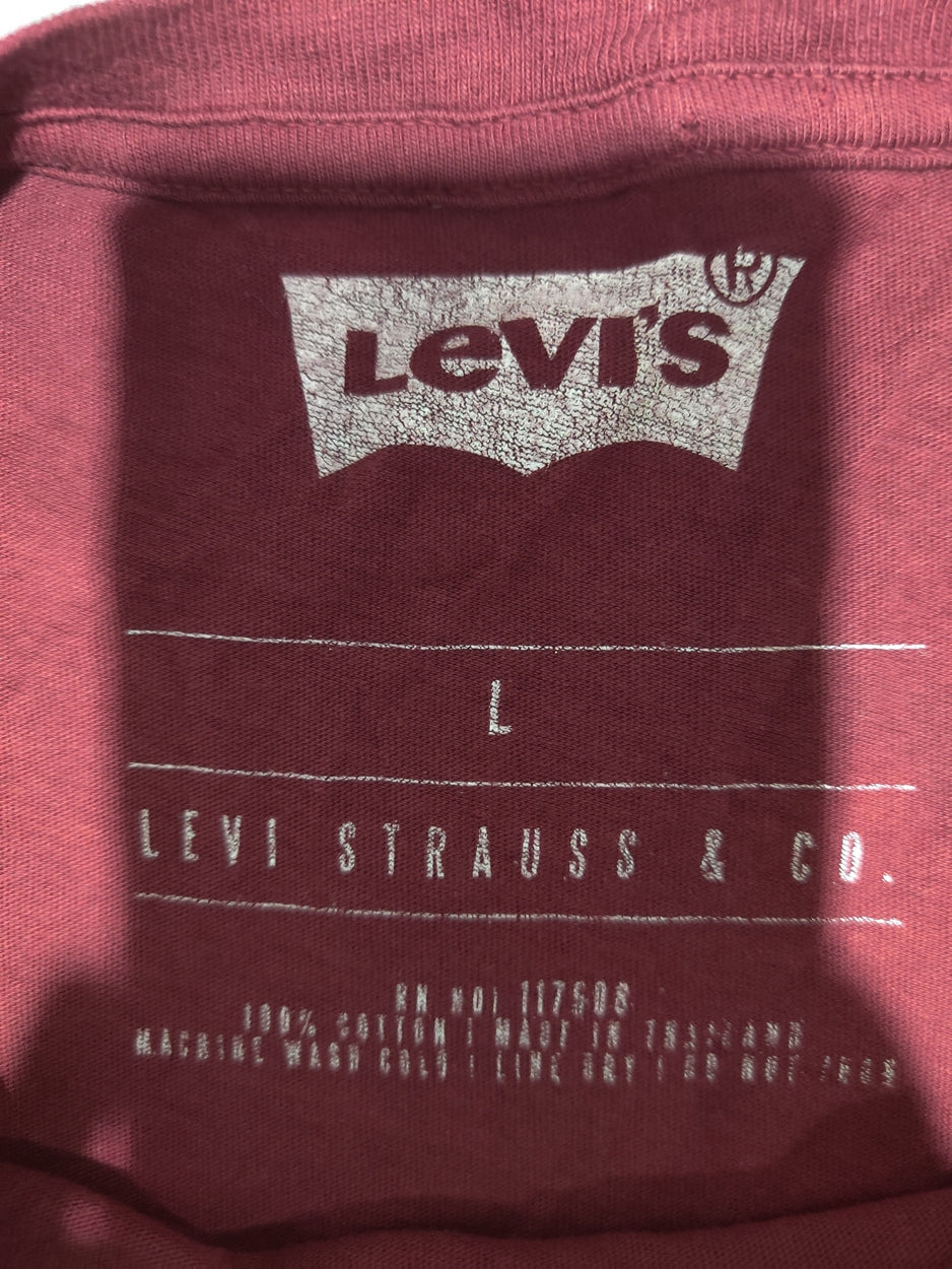 Levi's Men Cotton Maroon T Shirt