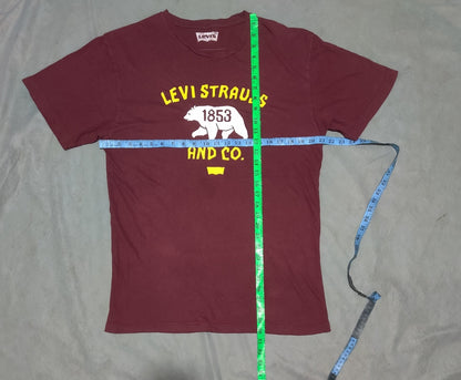 Levi's Men Cotton Maroon T Shirt