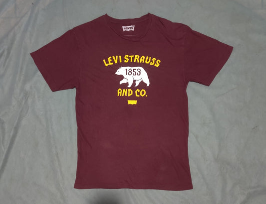 Levi's Men Cotton Maroon T Shirt