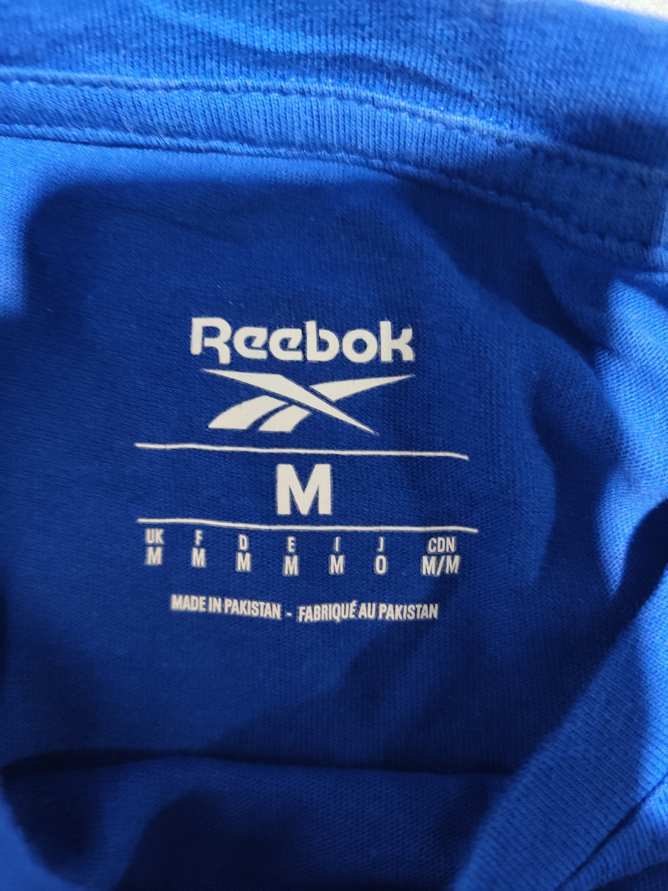 Reebok Men Cotton Blue T Shirt