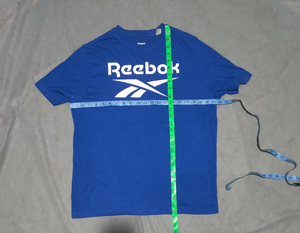 Reebok Men Cotton Blue T Shirt