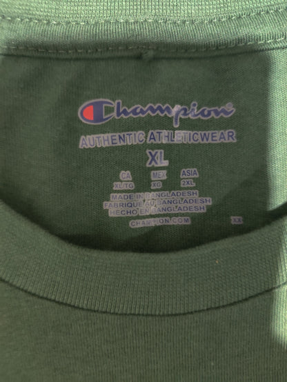 Champion Men Cotton Green T Shirt