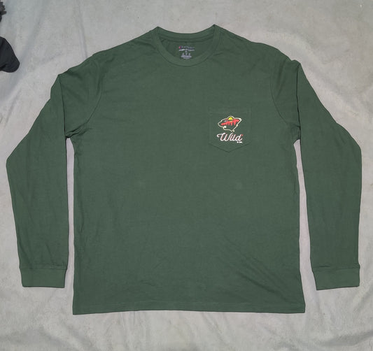 Champion Men Cotton Green T Shirt