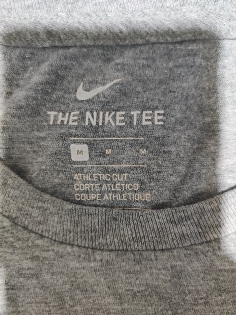 Nike Men Cotton Gray T Shirt