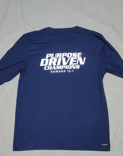 Adidas Men Cotton Blue T Shirt
