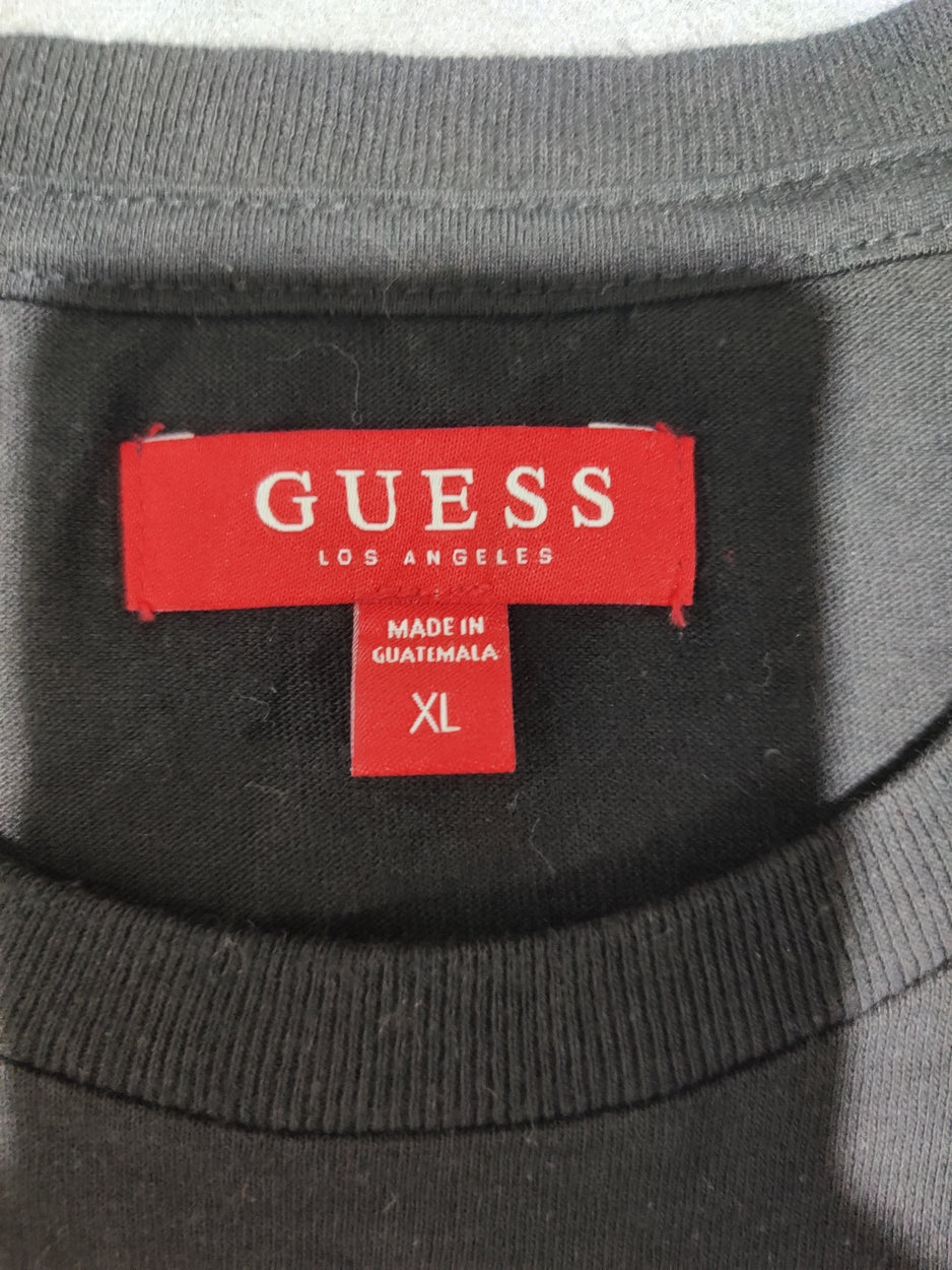 Guess Men Cotton Black T Shirt