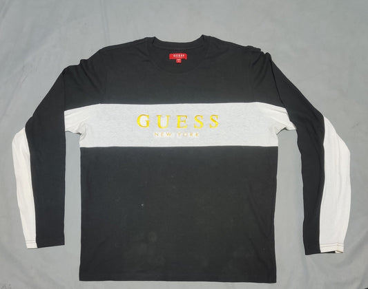 Guess Men Cotton Black T Shirt