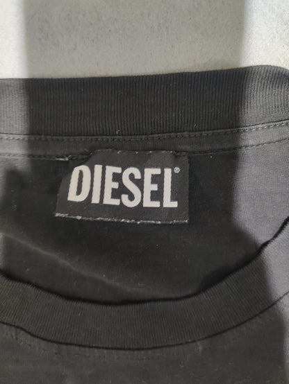 Diesel Men Cotton Black T Shirt