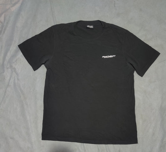 Diesel Men Cotton Black T Shirt