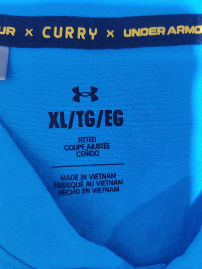 Under Armour Men Cotton Blue T Shirt