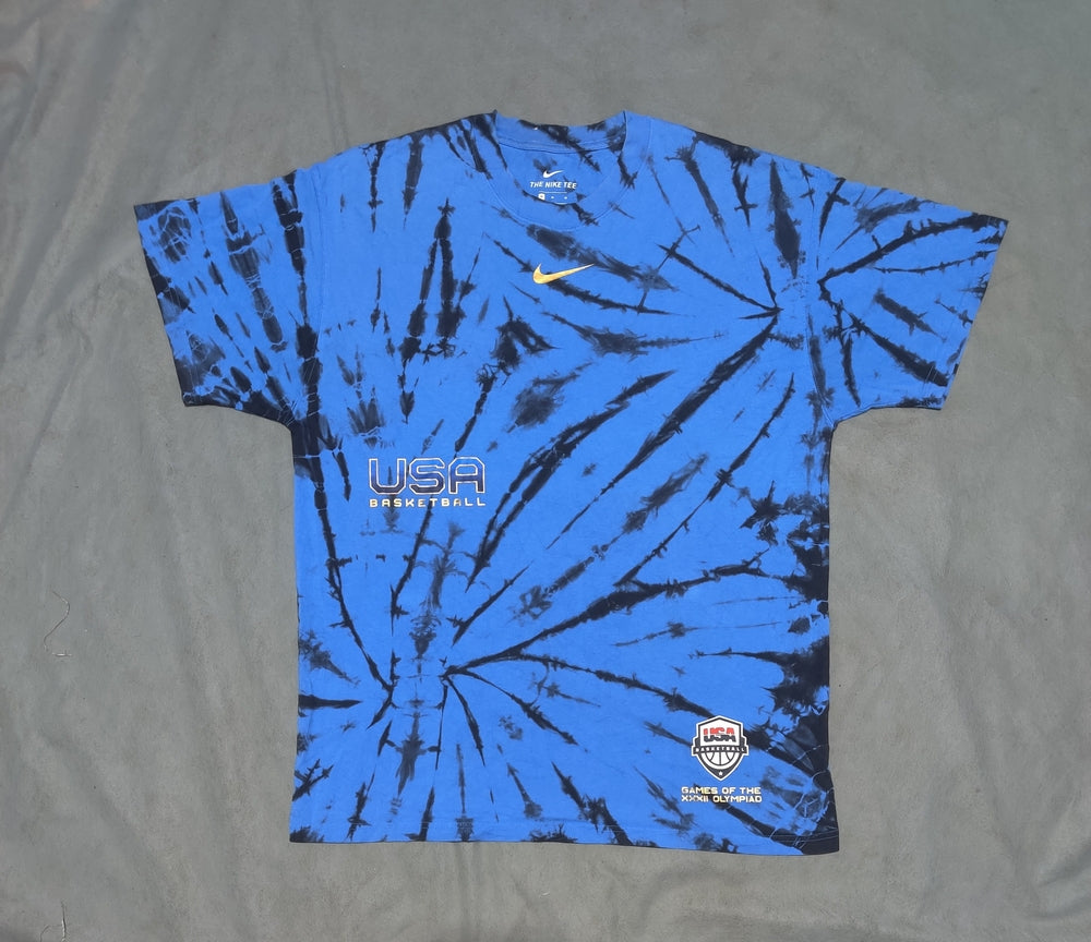 Nike Men Cotton Blue T Shirt