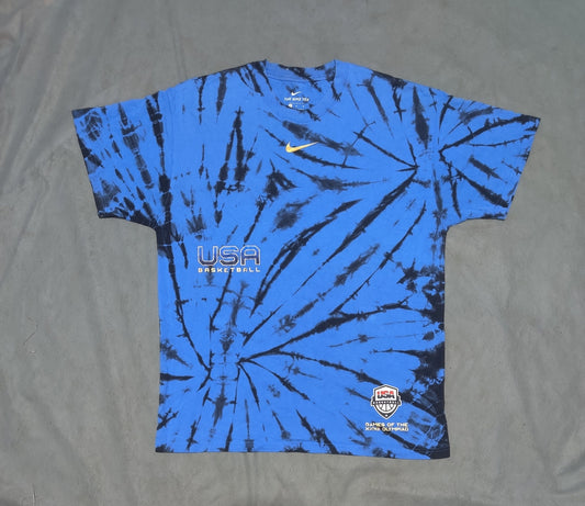 Nike Men Cotton Blue T Shirt