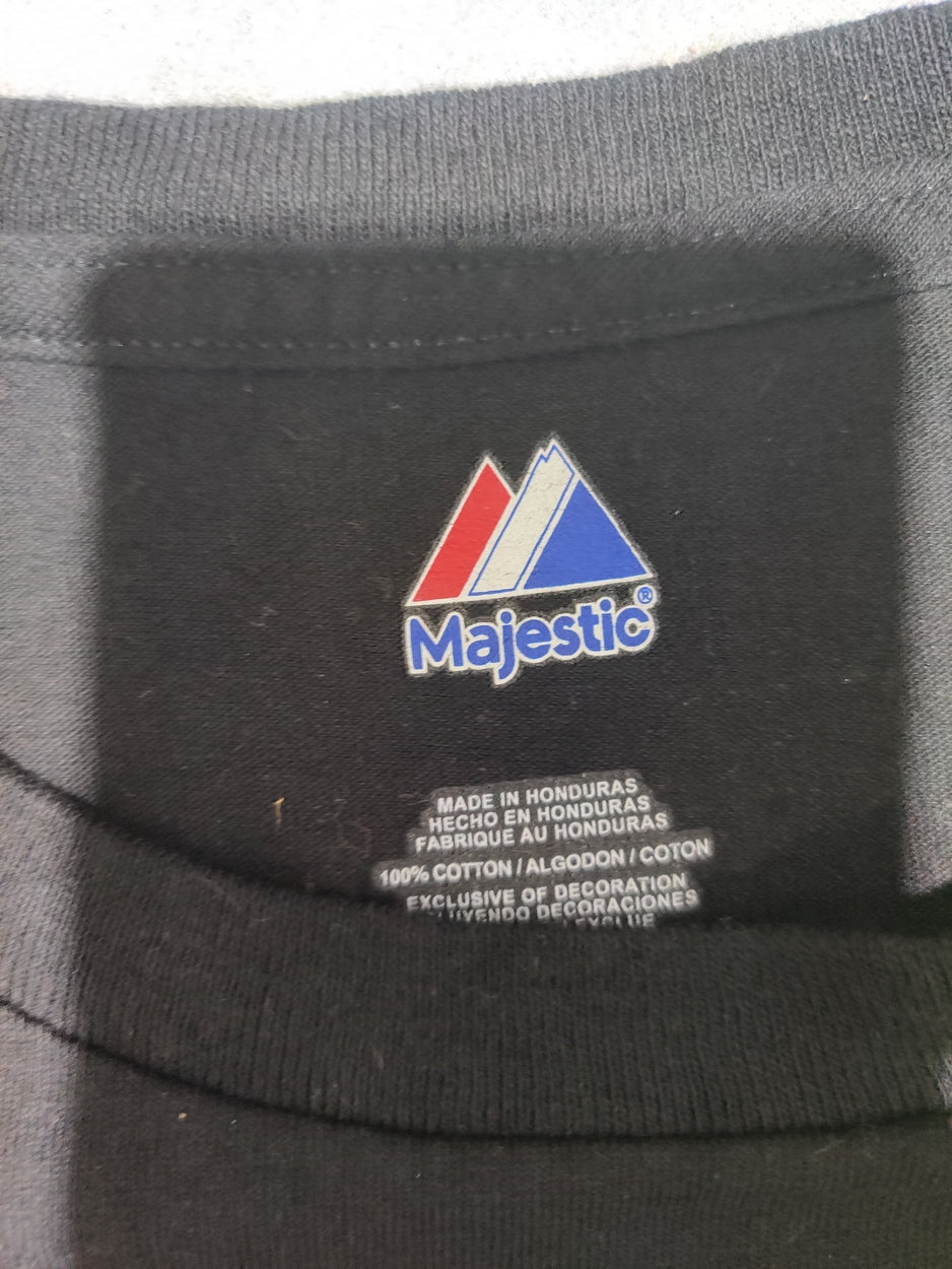Majestic Men Cotton Black T Shirt
