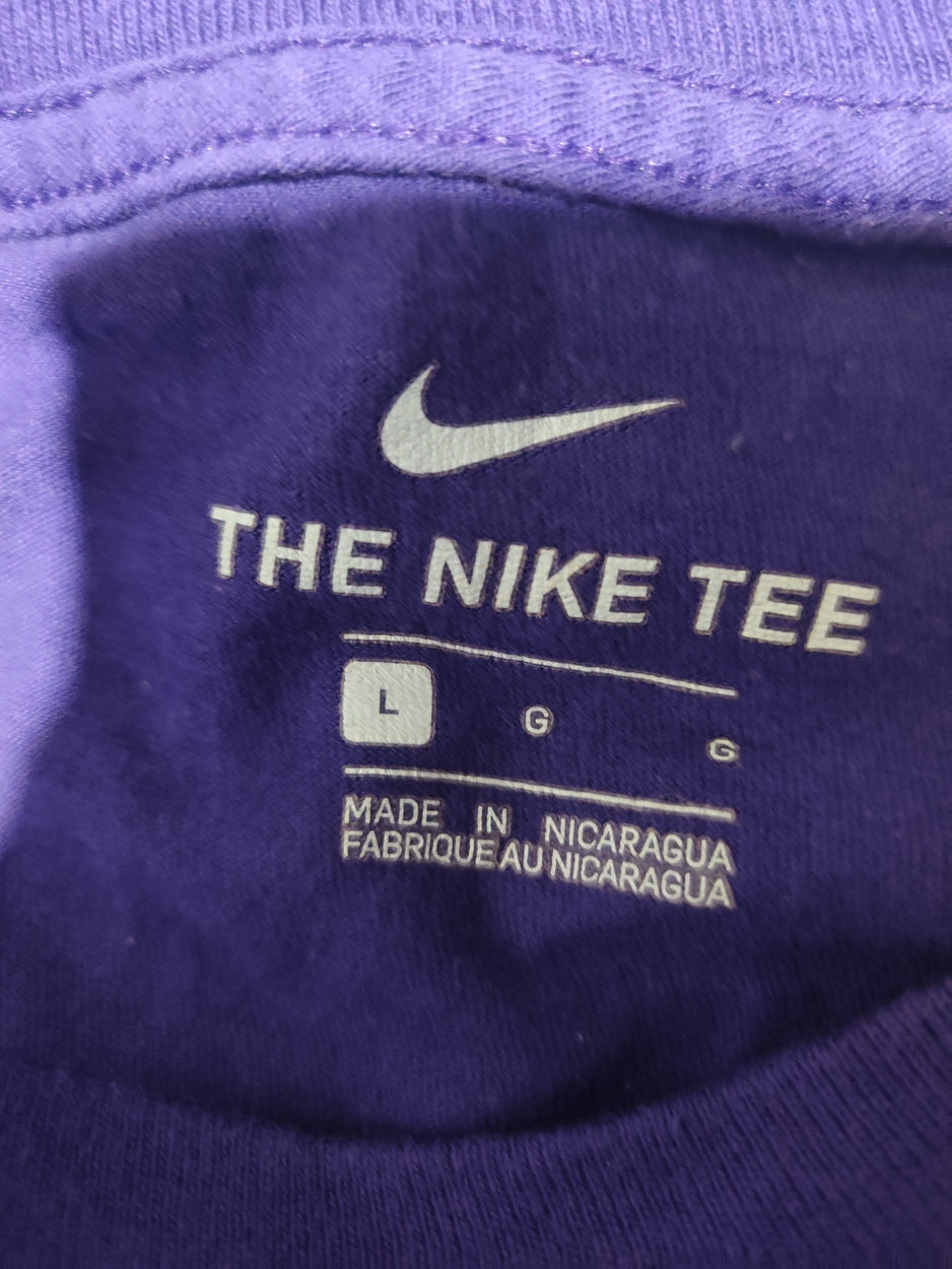 Nike Men Cotton Purple T Shirt