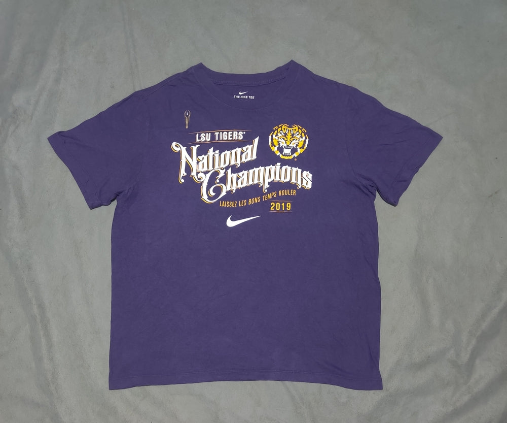 Nike Men Cotton Purple T Shirt