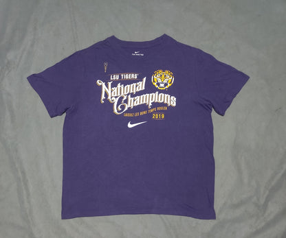 Nike Men Cotton Purple T Shirt