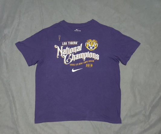 Nike Men Cotton Purple T Shirt