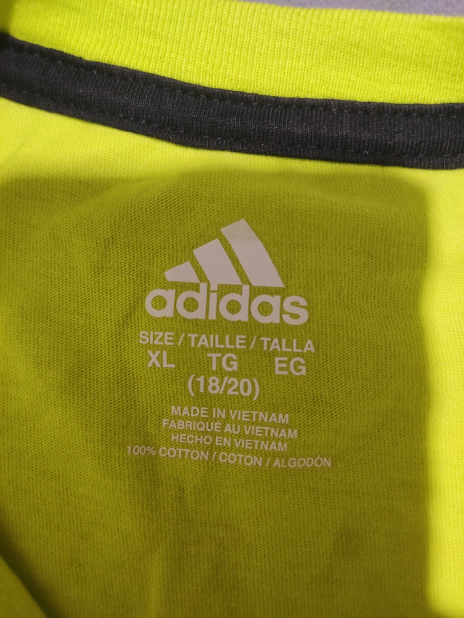 Adidas Men Cotton Green T Shirt