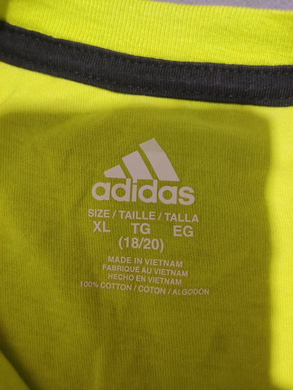 Adidas Men Cotton Green T Shirt