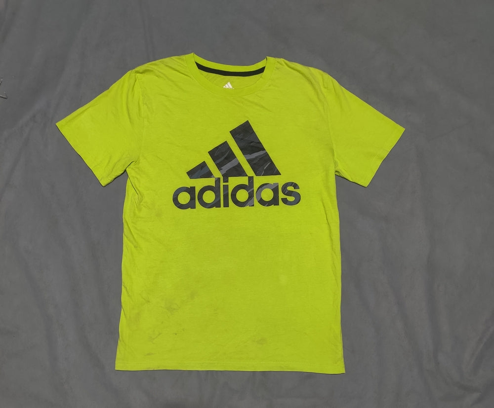 Adidas Men Cotton Green T Shirt