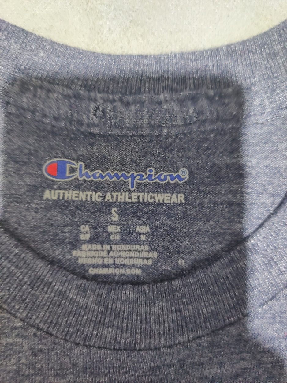 Champion Men Cotton Gray T Shirt
