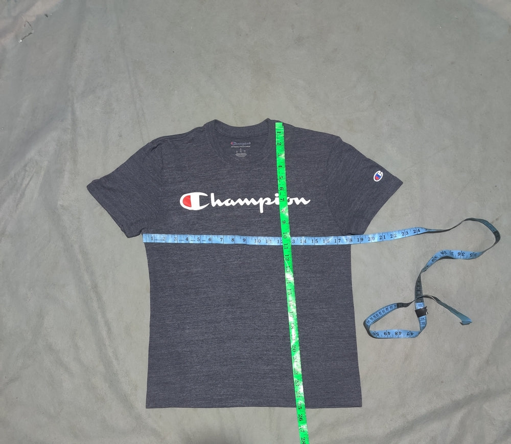 Champion Men Cotton Gray T Shirt