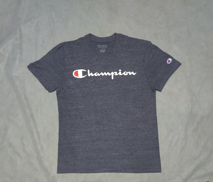 Champion Men Cotton Gray T Shirt