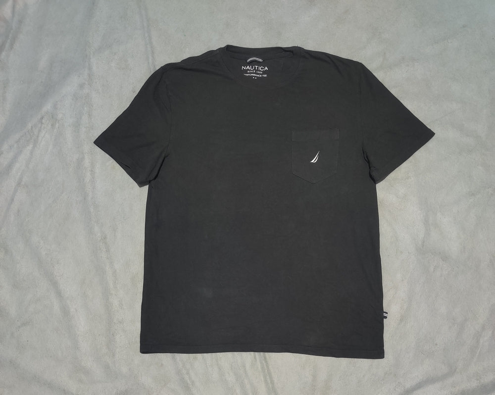 Nautica Men Cotton Black T Shirt