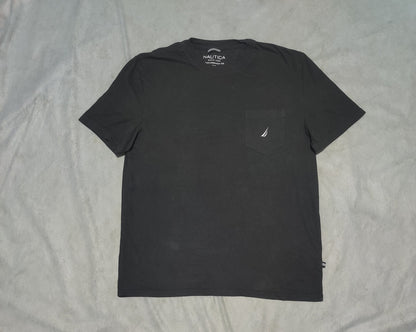 Nautica Men Cotton Black T Shirt