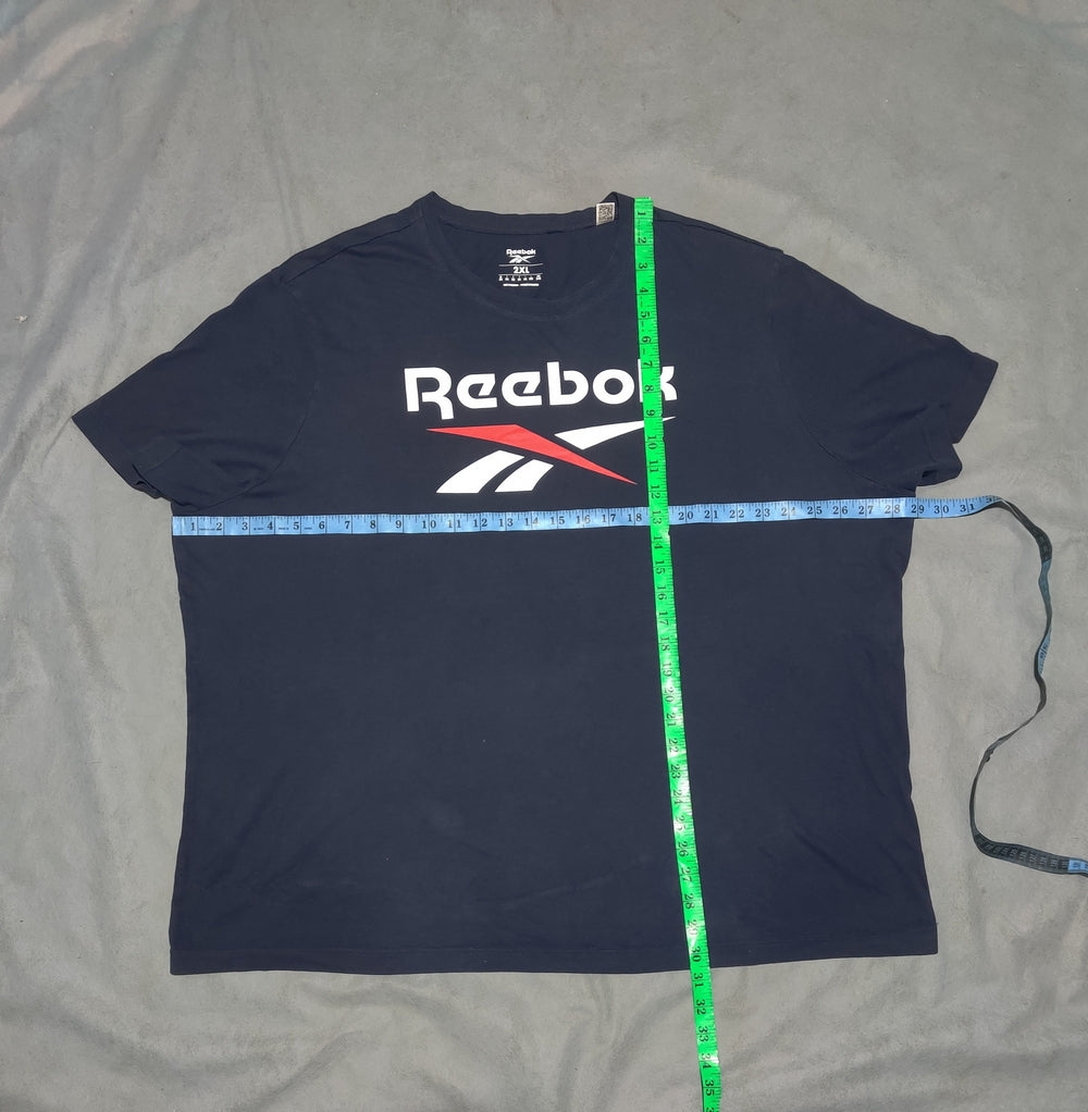 Reebok Men Cotton Blue T Shirt