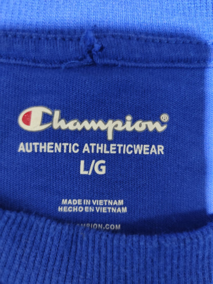 Champion Men Cotton Blue T Shirt