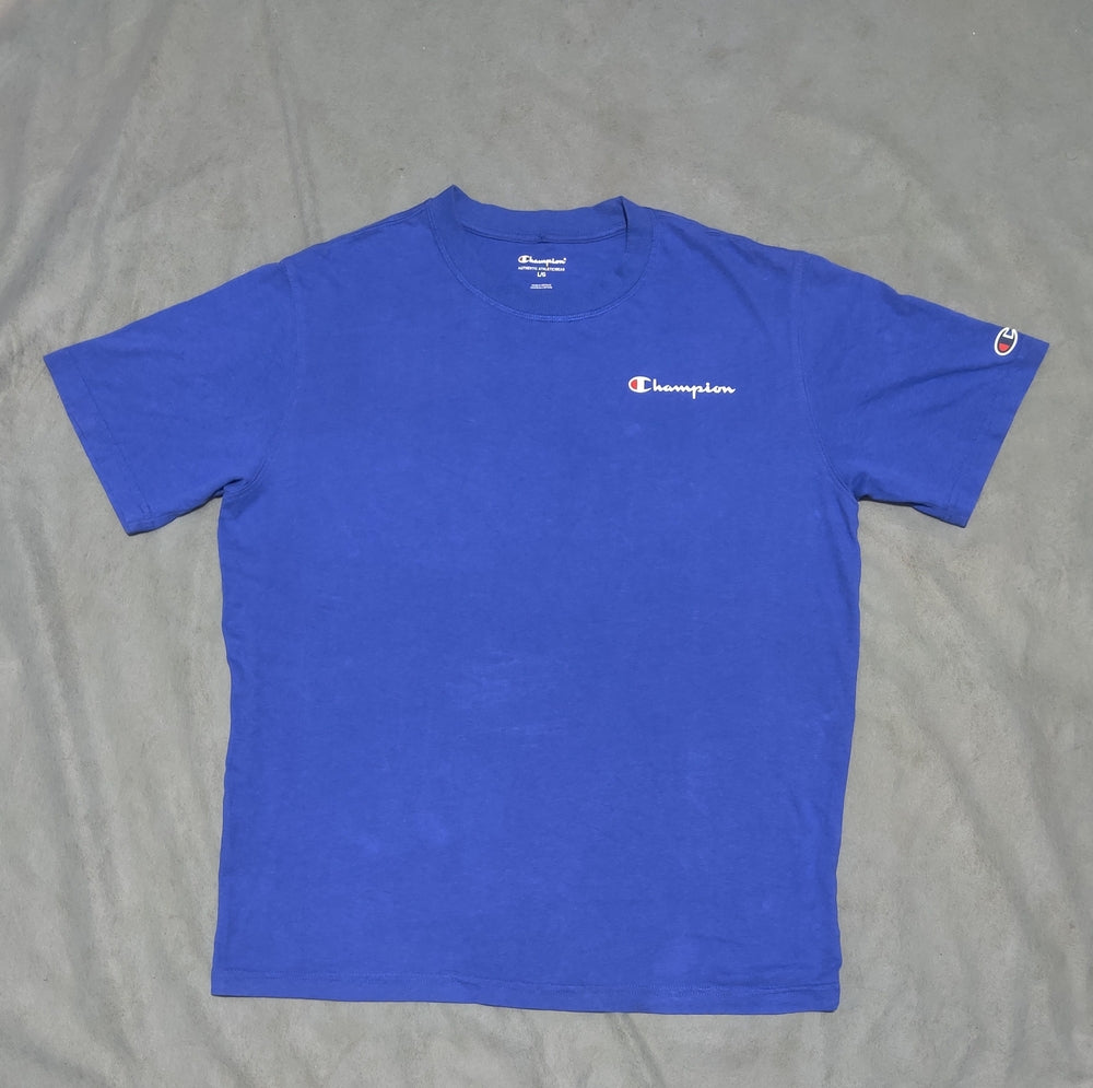 Champion Men Cotton Blue T Shirt