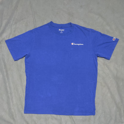 Champion Men Cotton Blue T Shirt