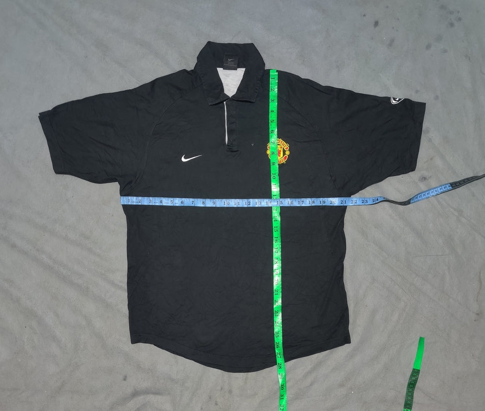 Nike Men Black Cotton Polo T Shirt L