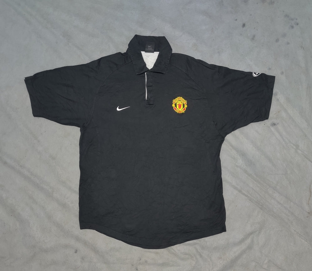 Nike Men Black Cotton Polo T Shirt L