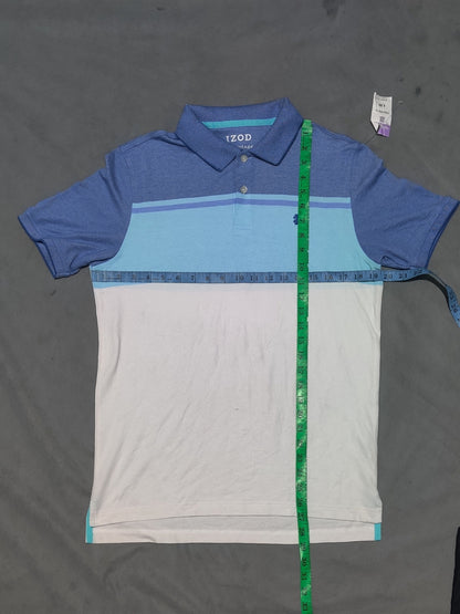 Izod Men Blue Cotton Polo T Shirt S