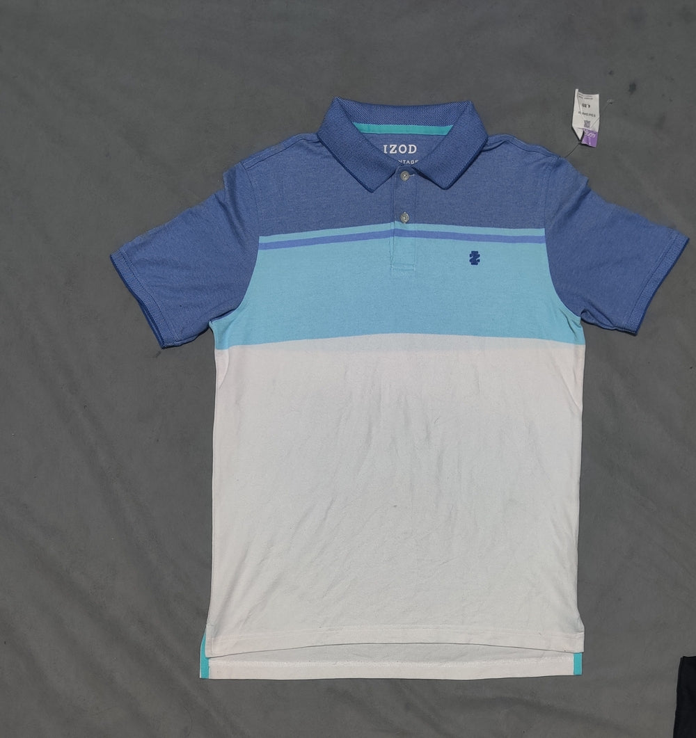 Izod Men Blue Cotton Polo T Shirt S