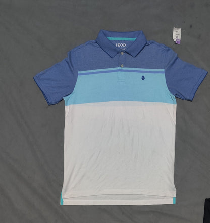 Izod Men Blue Cotton Polo T Shirt S
